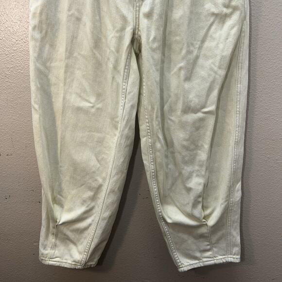 We the Free Ankle Acid Wash Barrel Jeans, Women Sz 25 High Waist belted Pleated - Picture 3 of 10